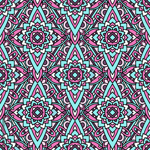 Colorful tribal native pattern, outline style