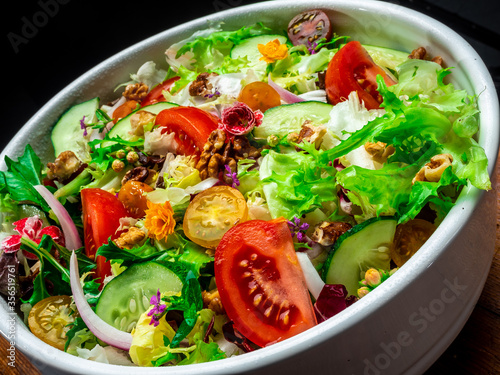 Salad of different types of lettuce photo