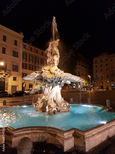 fountain at night Rome Italy