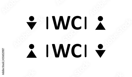 WC simple black icon. Restroom isolated concept illustration in flat