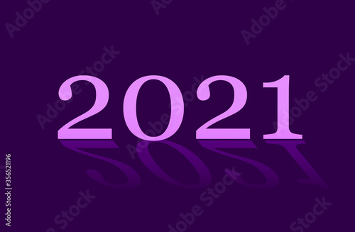 2021 happy new year. Numbers colored in trendy style. Vector stock illustration isolated on white background. eps10 insta minimalism