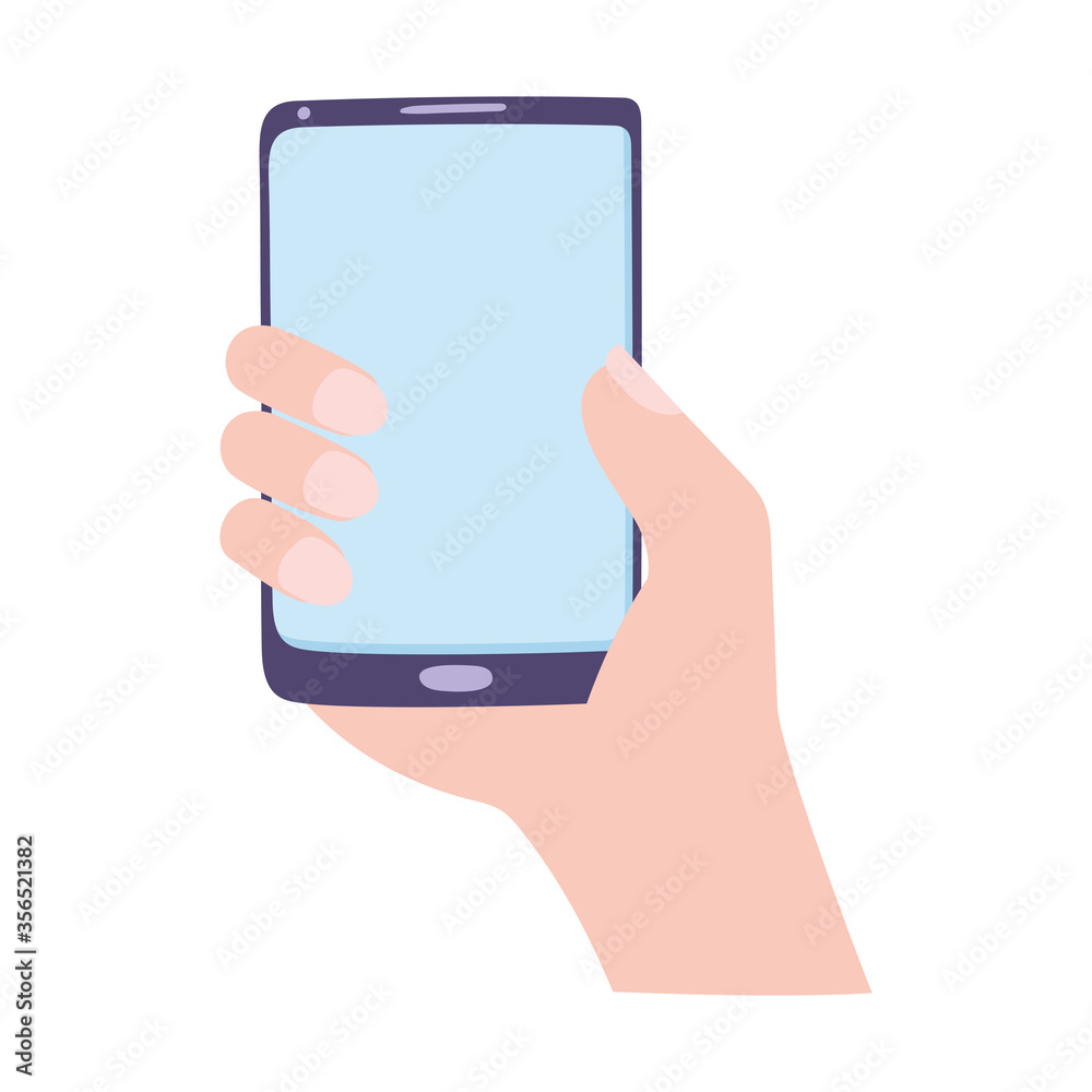 hand holding smartphone gadget technology isolated design icon hand holding smartphone gadget technology isolated design icon