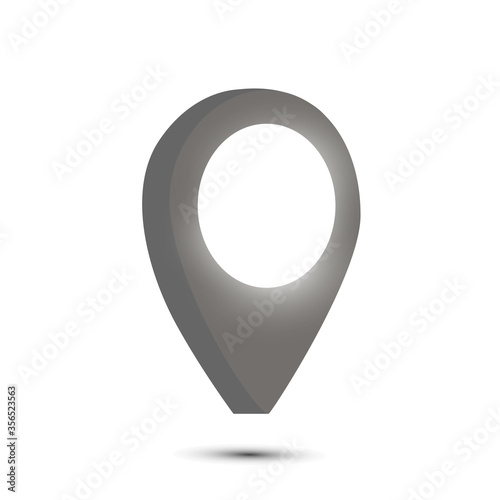 3d map pointer pin isolated on white background