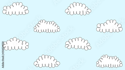 Clouds in the sky, simple hand drawn seamless pattern