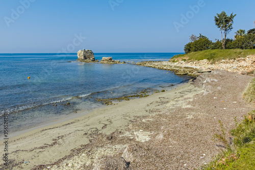 View of Coastal street of Nea Poteidaia  Chalkidiki  Greece