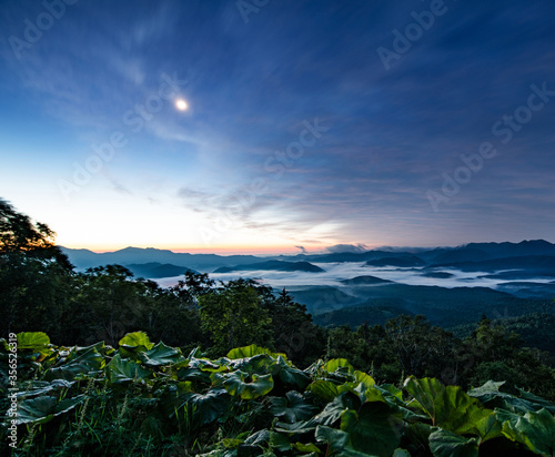 Akadake Ginsendai mountains at sunrise, Daisetsuzan National Park, Kamikawa, Hokkaidō, Japan photo