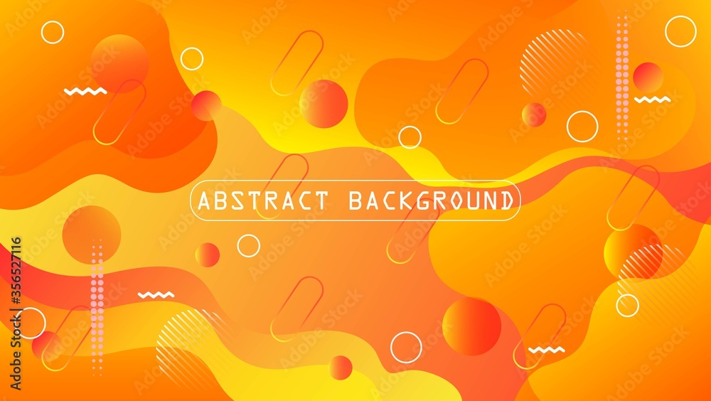 abstract fluid background. orange gradient color. geometry shape
