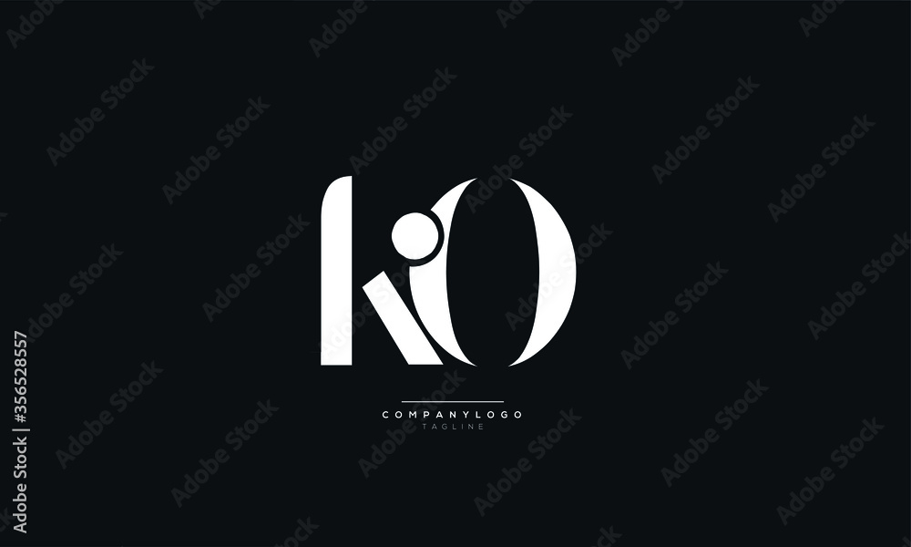 KO Letter Logo Alphabet Design Icon Vector Symbol - obrazy, fototapety, plakaty 