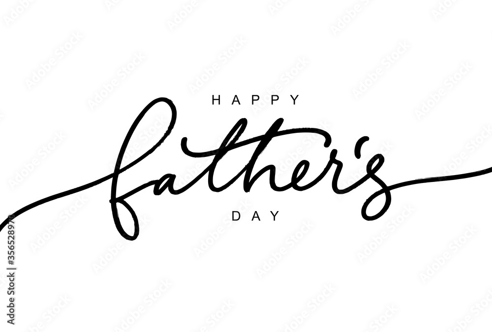 Happy Father's day calligraphy greeting card. Modern vector brush calligraphy. Happy Father's Day typography design - obrazy, fototapety, plakaty 