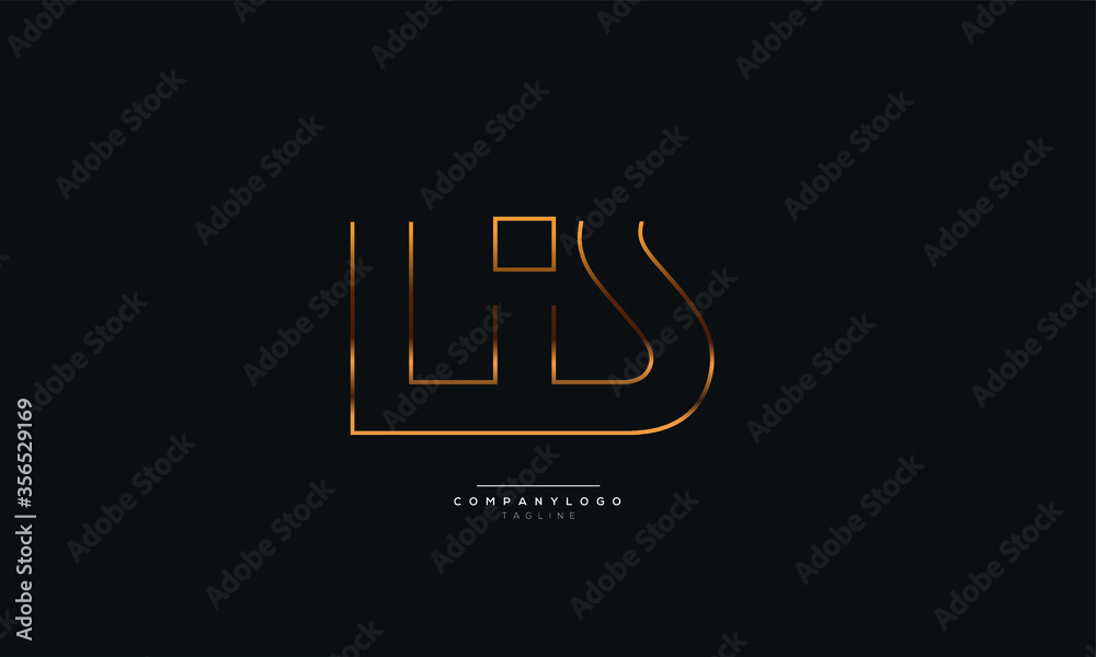 LIS Letter Logo Alphabet Design Icon Vector Symbol