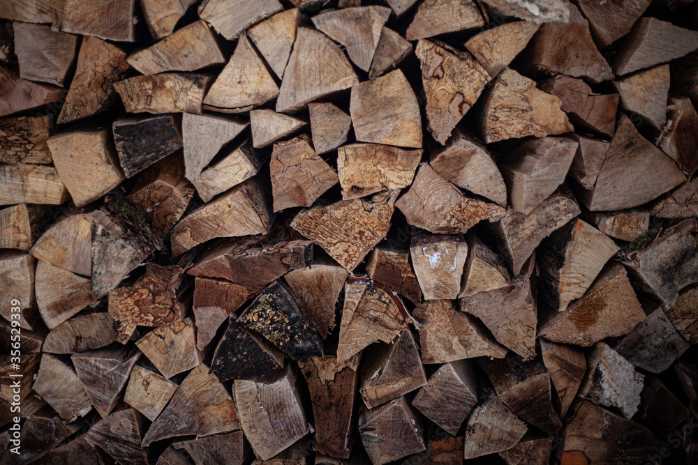 Woodpile with firewood. Harvesting for the winter. Woodpile with firewood. Harvesting for the winter.