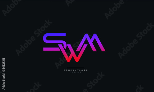 SWM Letter Logo Alphabet Design Icon Vector Symbol