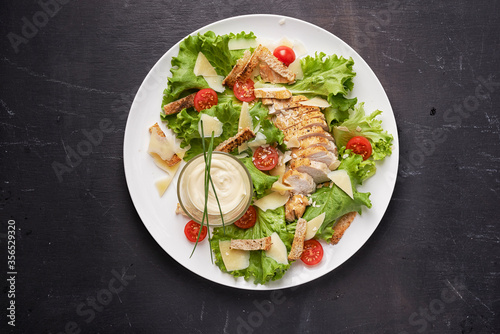 chicken salad with dressing