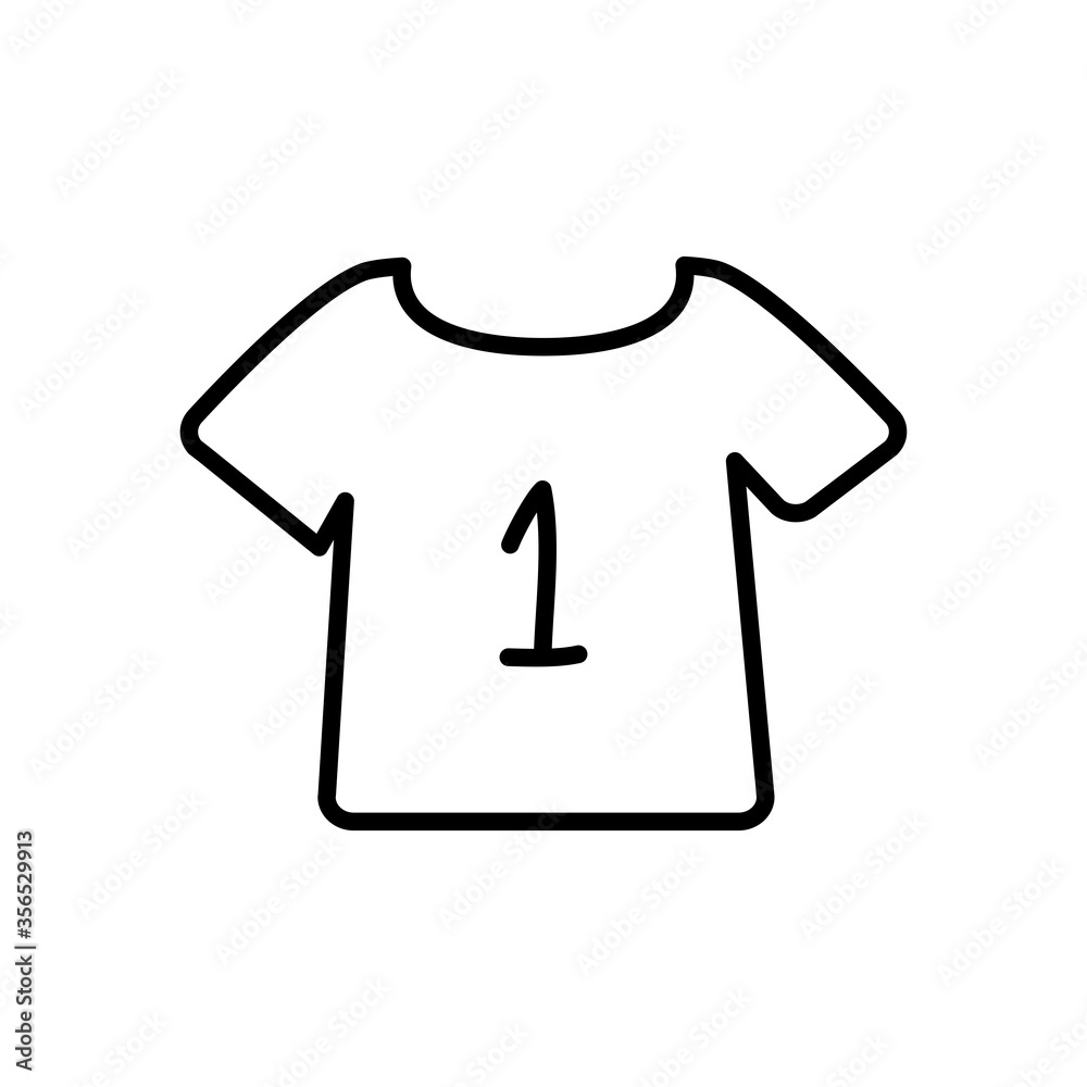 soccer tshirt with number one icon, line style soccer tshirt with number one icon, line style