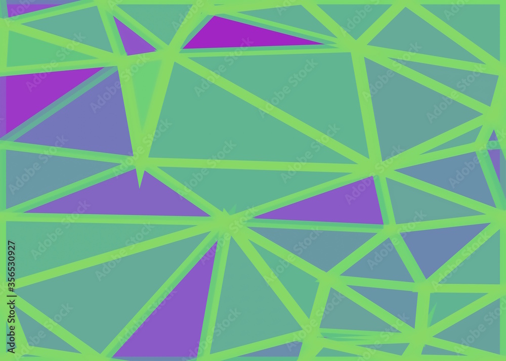 geometric triangle polygon shape abstract background in green and purple