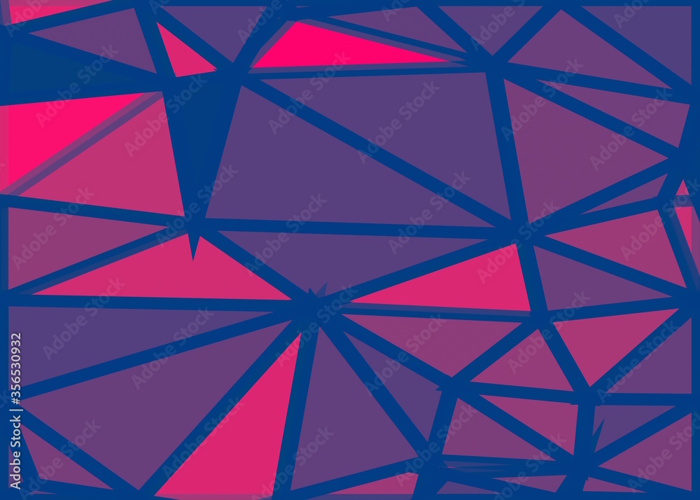 geometric triangle polygon shape abstract background in pink and blue