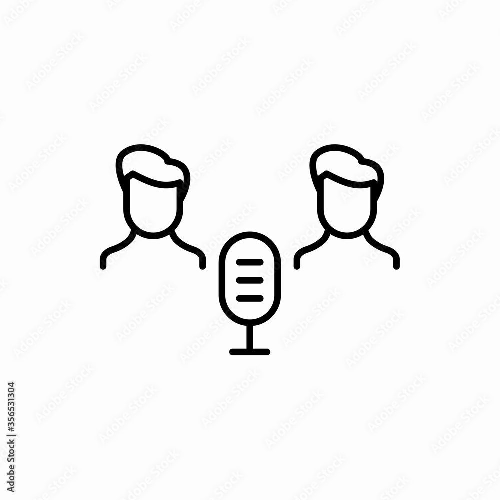 Outline audio conference icon.Audio conference vector illustration. Symbol for web and mobile Outline audio conference icon.Audio conference vector illustration. Symbol for web and mobile