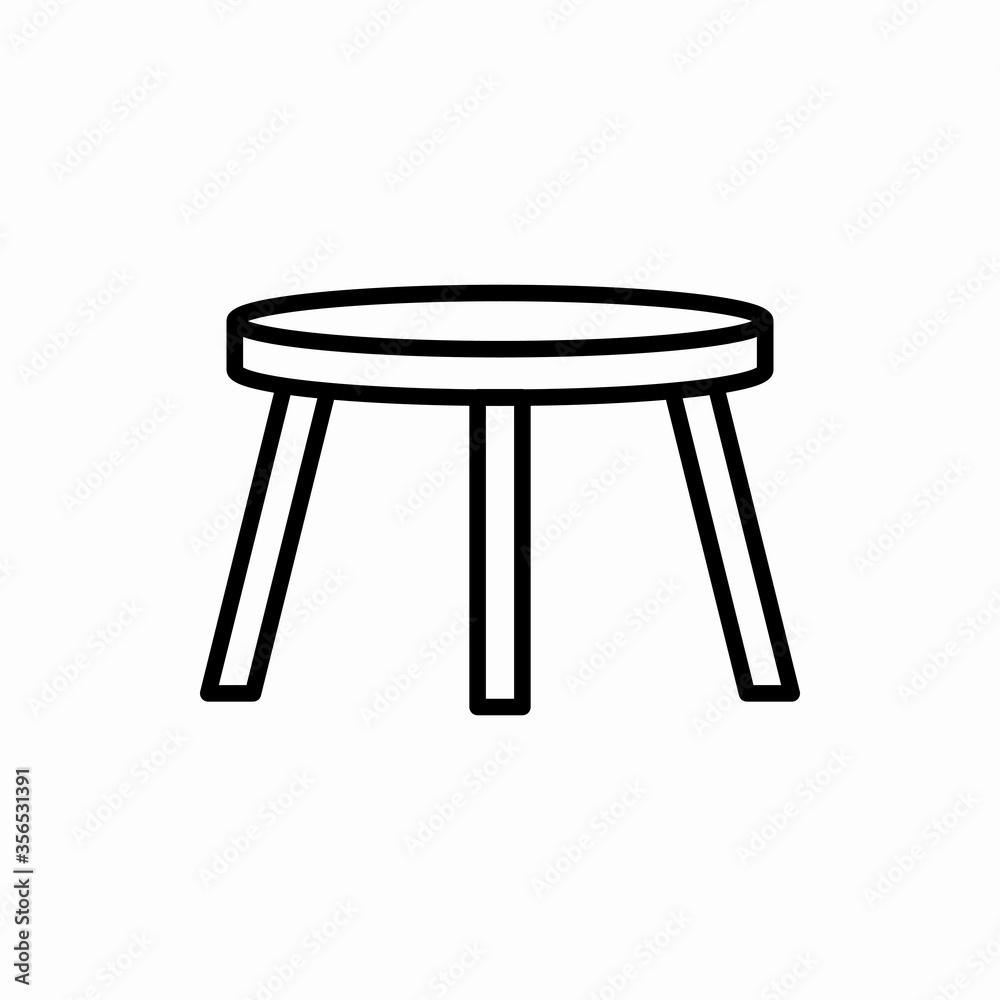 Outline backless stool icon.Backless stool vector illustration. Symbol for web and mobile Outline backless stool icon.Backless stool vector illustration. Symbol for web and mobile