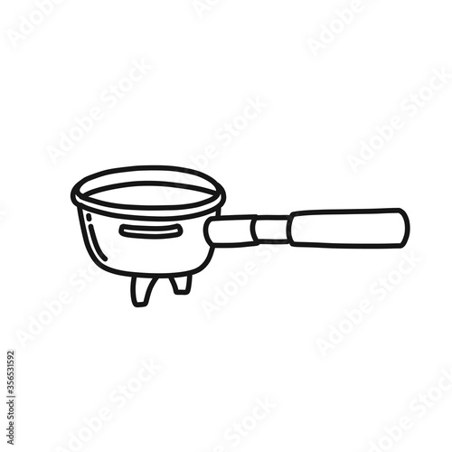 portafilter doodle icon, vector illustration