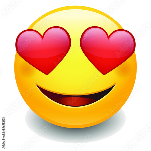 On Love Expression Emoji Smiley Face Vector Design Art