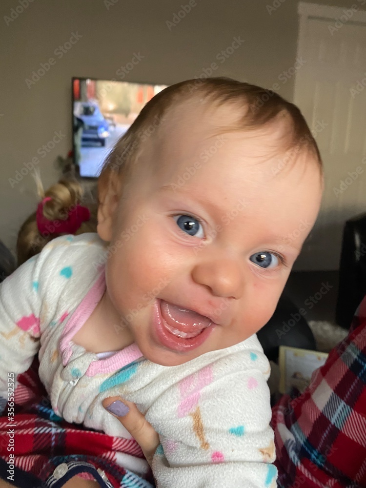 Adorable 1 Years Old Baby Girl With Big Blue Eyes, Happy Baby Adorable 1 Years Old Baby Girl With Big Blue Eyes, Happy Baby