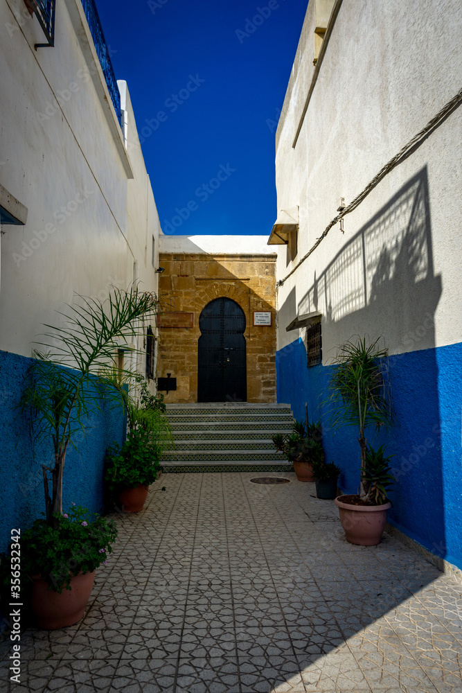 Obraz premium Kasbah of the Udayas is a fortified complex and a symbol of the Almohad architecture. Rabat, Morocco. North Africa.