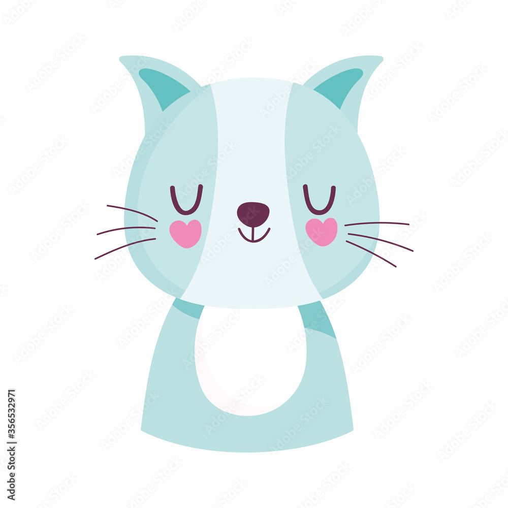 cute cat little animal cartoon isolated design icon