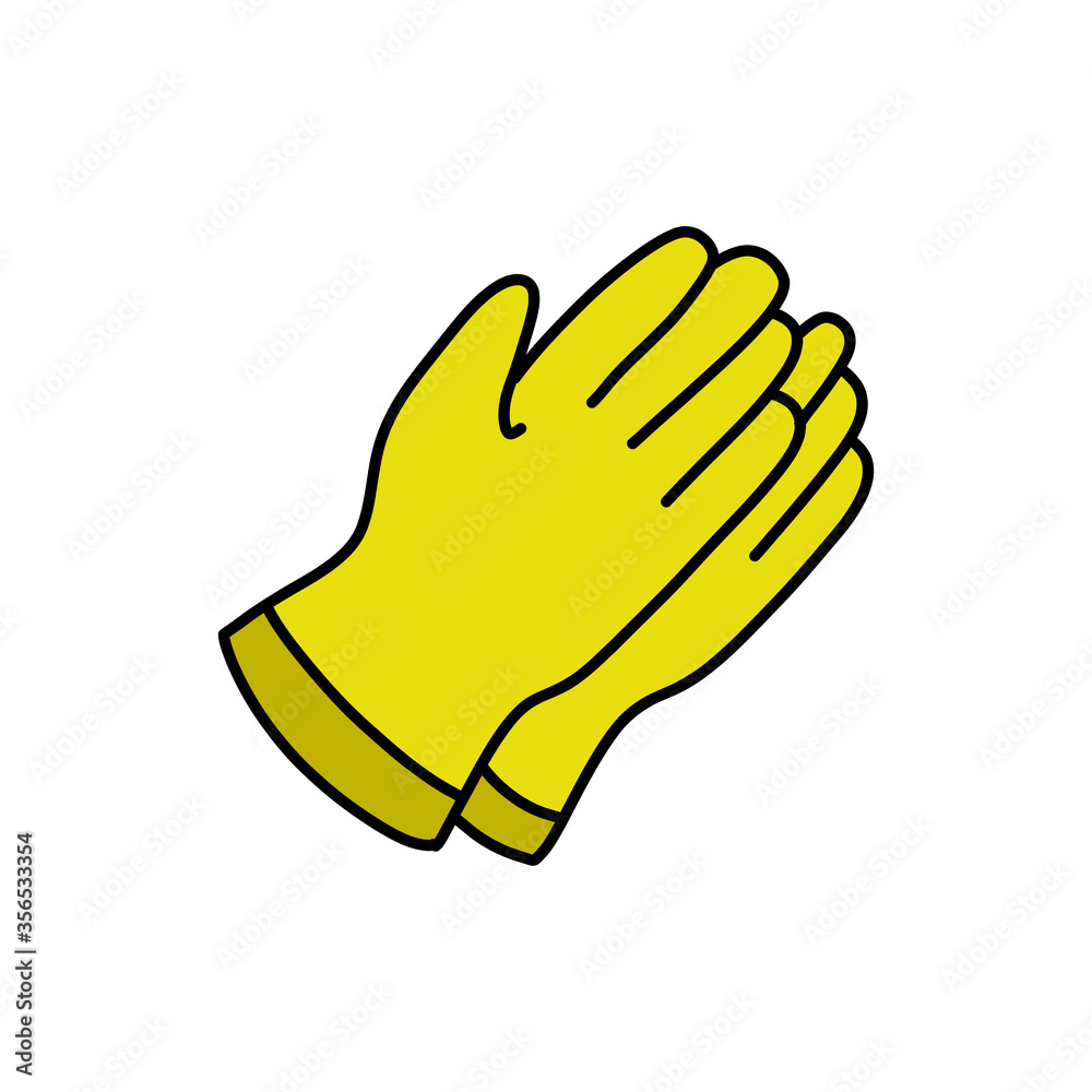 safety gloves doodle icon, vector illustration safety gloves doodle icon, vector illustration