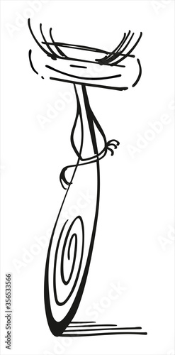 Merry Women's razor with long eyelashes beautiful. Vector