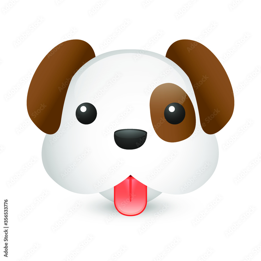 Dog Home Farm Animals Emoji Illustration Face Vector Design Art