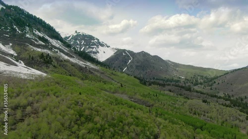 Wallpaper Mural Aerial flying over forest & mountains. Sundance, Utah. USA Torontodigital.ca