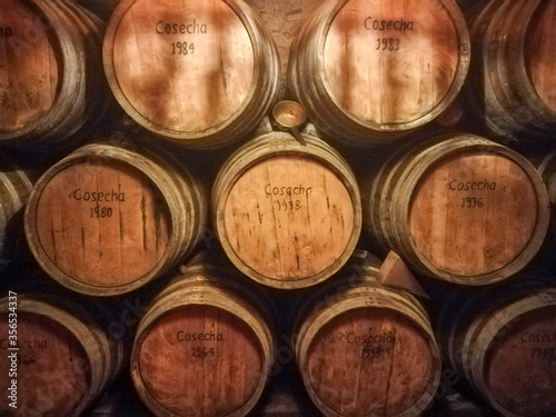 barrels of wine photo