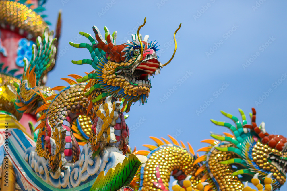 Fototapeta premium Dragon in Chinese new year in China town