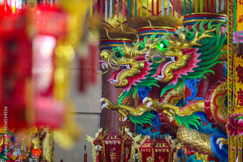 Dragon in Chinese new year in China town © Golden House Images