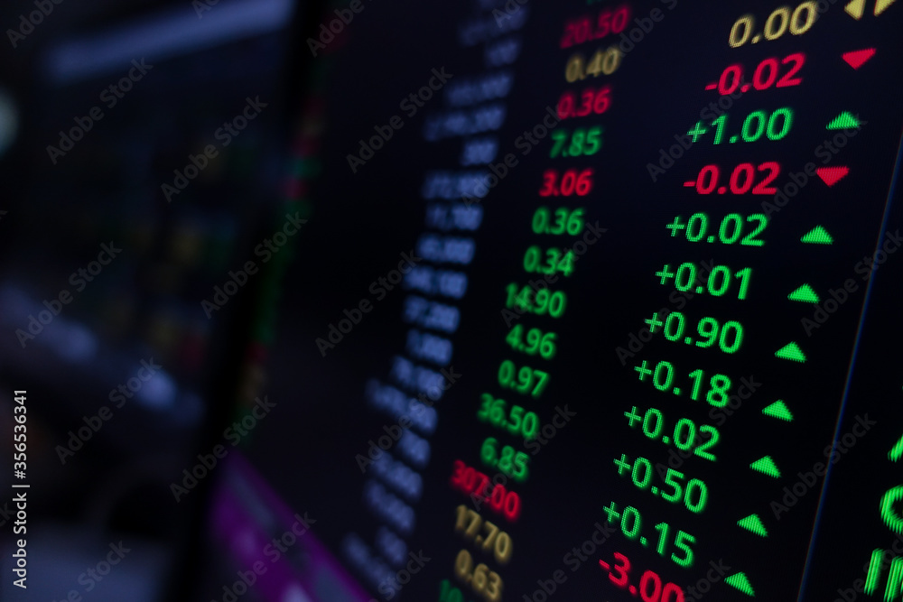 Stock exchange market graph on screen monitor. Economic and financial concept. Stock exchange market graph on screen monitor. Economic and financial concept.