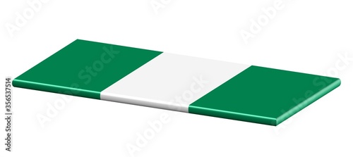 3D FLAT THIN NATIONAL FLAG WITH CURVED EDGE   Nigeria