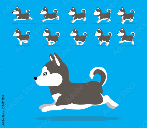 Animal Animation Sequence Dog Alaskan Malamute Cartoon Vector