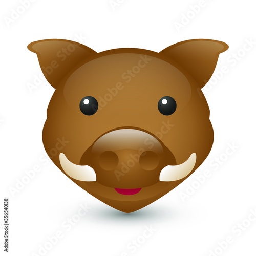 Wild Pig Boar Forest Mountain Animals Emoji Illustration Face Vector Design Art 