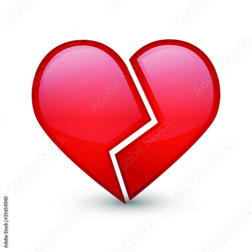 Broke Heart Love Emoji Icon Object Symbol Gradient Vector Art Design Cartoon Isolated Background