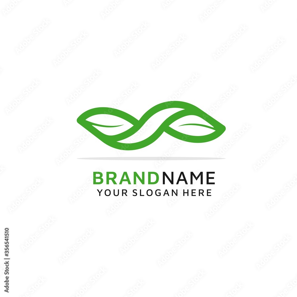 Fototapeta premium initials s and leaf logo with the concept of nature design 