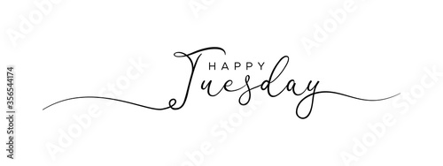 happy tuesday letter calligraphy banner