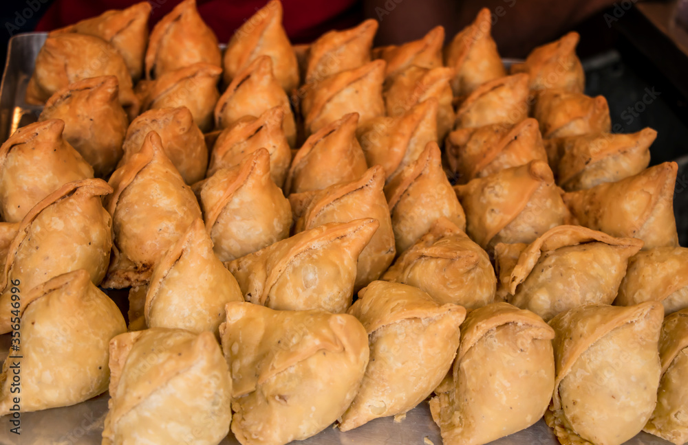 Image of Indian traditional snacks known as samosa Stock Photo | Adobe