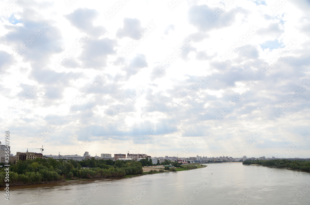 View of Irtysh River divides the city into two parts Omsk