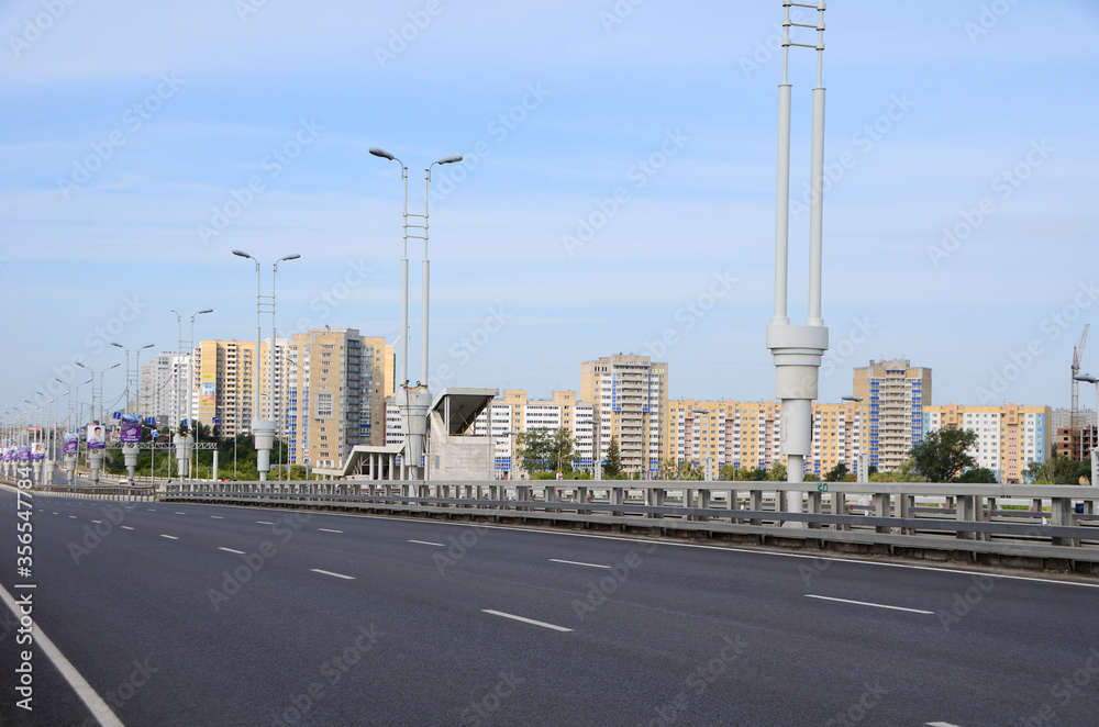 Day of the city of Omsk, blocked traffic on the streets of the city for the Siberian International Marathon.