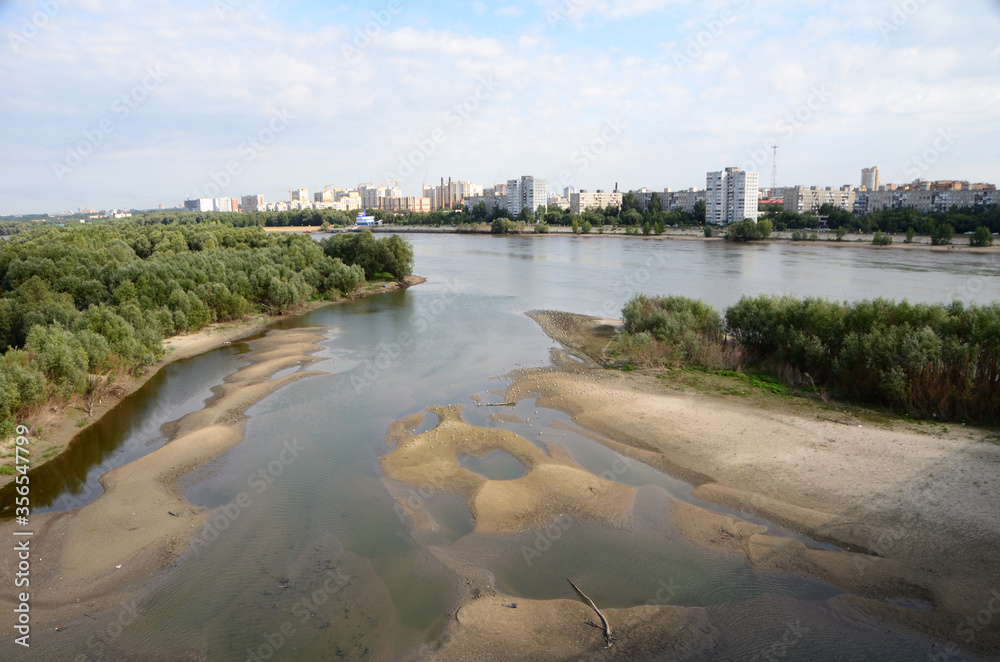 View of Irtysh River divides the city into two parts Omsk