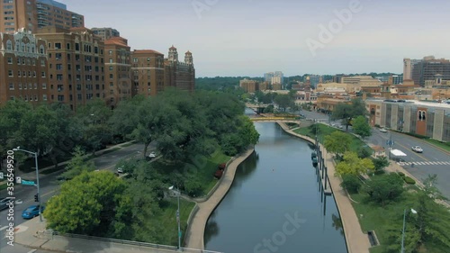 Wallpaper Mural Aerial flying over Brush Creek, Country Club Plaza, Kansas City. Missouri, USA Torontodigital.ca