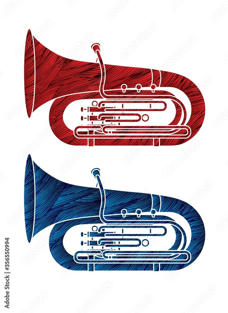 Tuba instrument cartoon music graphic vector Stock-Vektorgrafik | Adobe  Stock