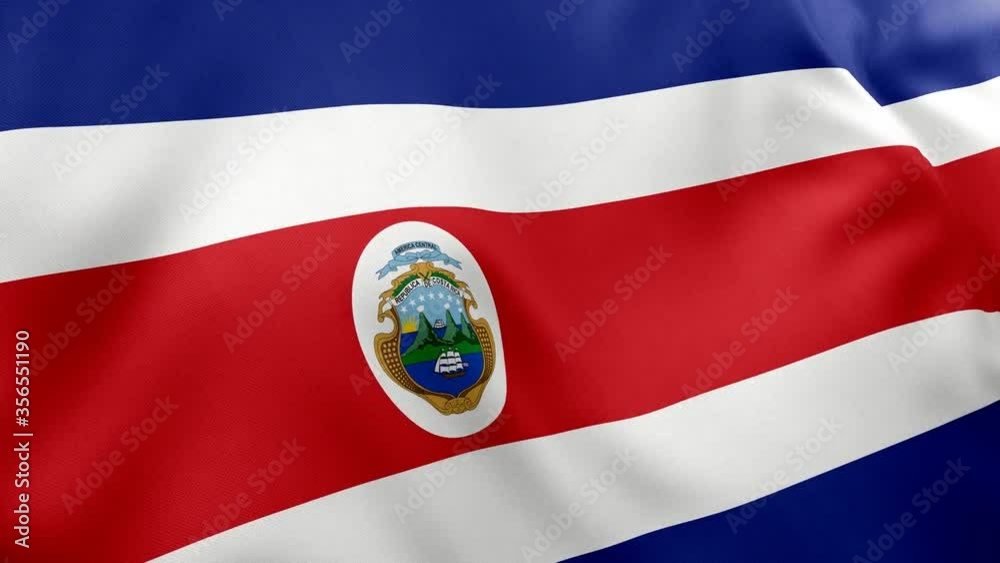 A beautiful view of Costa Rica flag video. 3d flag waving video. Costa Rica flag HD resolution. Costa Rica flag Closeup 1080p Full HD video.