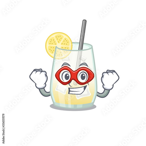 A cartoon drawing of tom collins cocktail in a Super hero character