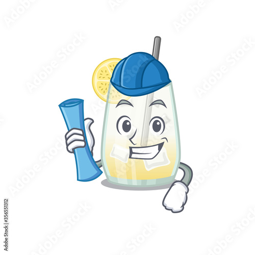 caricature picture of tom collins cocktail Architect with blue prints
